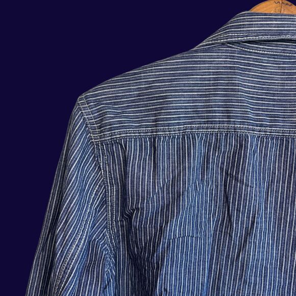 GAP Denim Hickory Long Sleeve Oxford Shirt - Picture 7 of 7